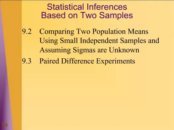 Statistical Inferences Based on Two Samples