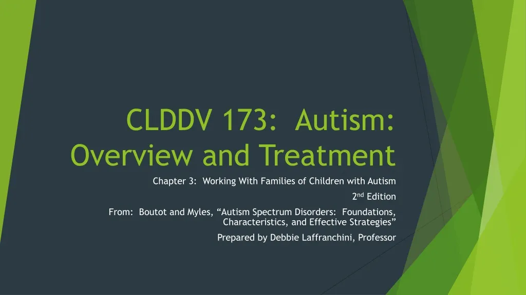 clddv 173 autism overview and treatment