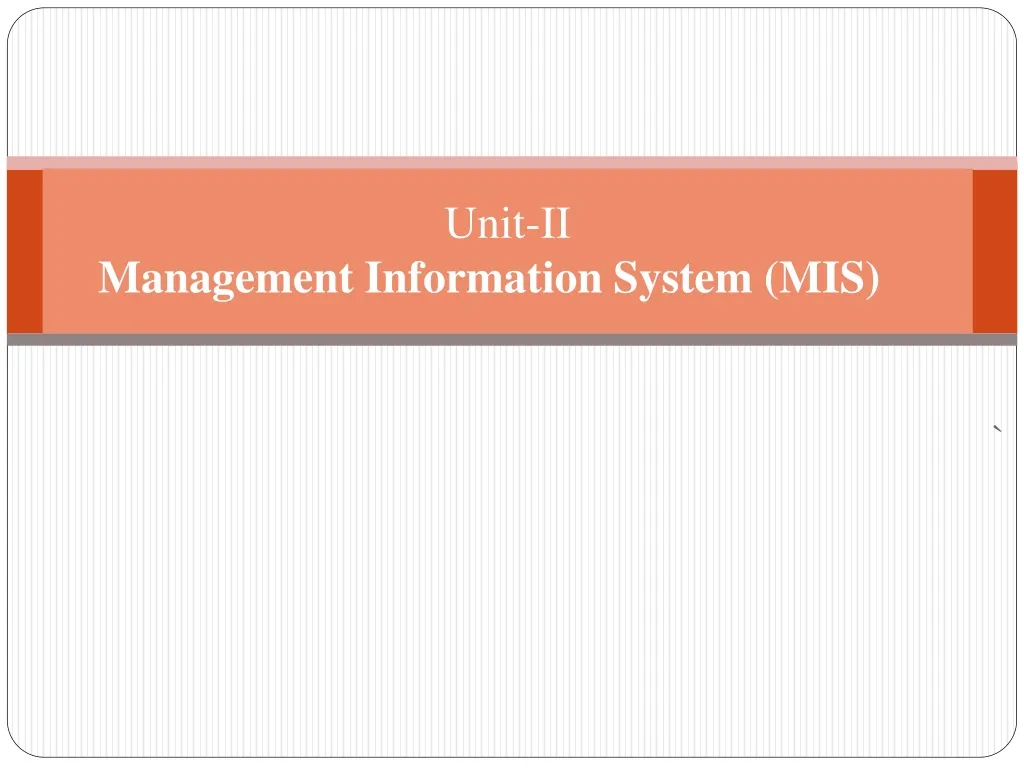 unit ii management information system mis