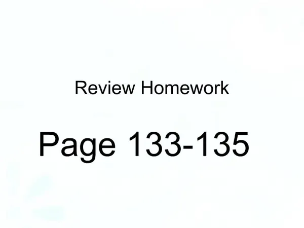 Review Homework