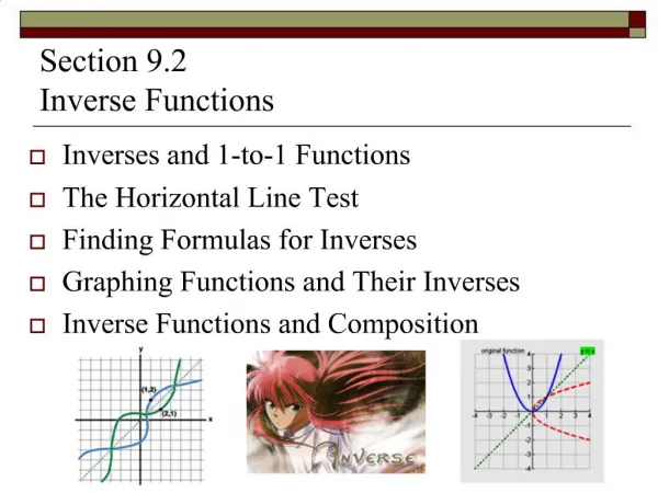 Section 9.2 Inverse Functions