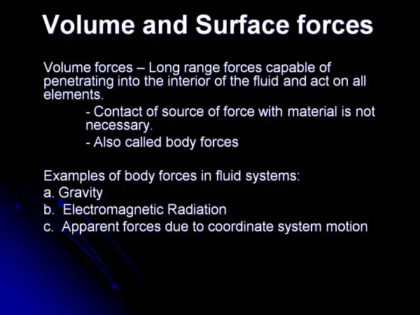 Volume and Surface forces
