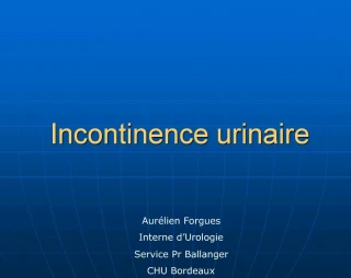 Incontinence urinaire - slide 1