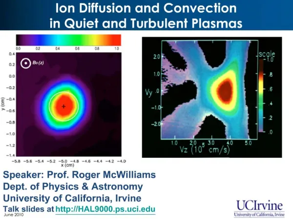 Ion Diffusion and Convection in Quiet and Turbulent Plasmas