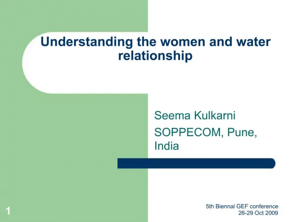 Understanding the women and water relationship