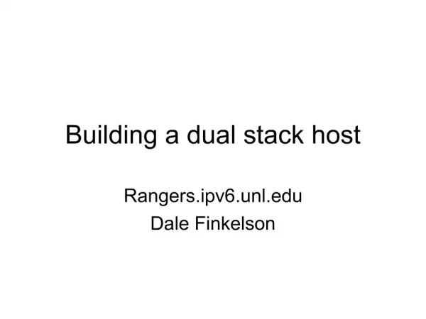 Building a dual stack host
