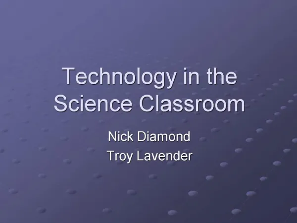 Technology in the Science Classroom