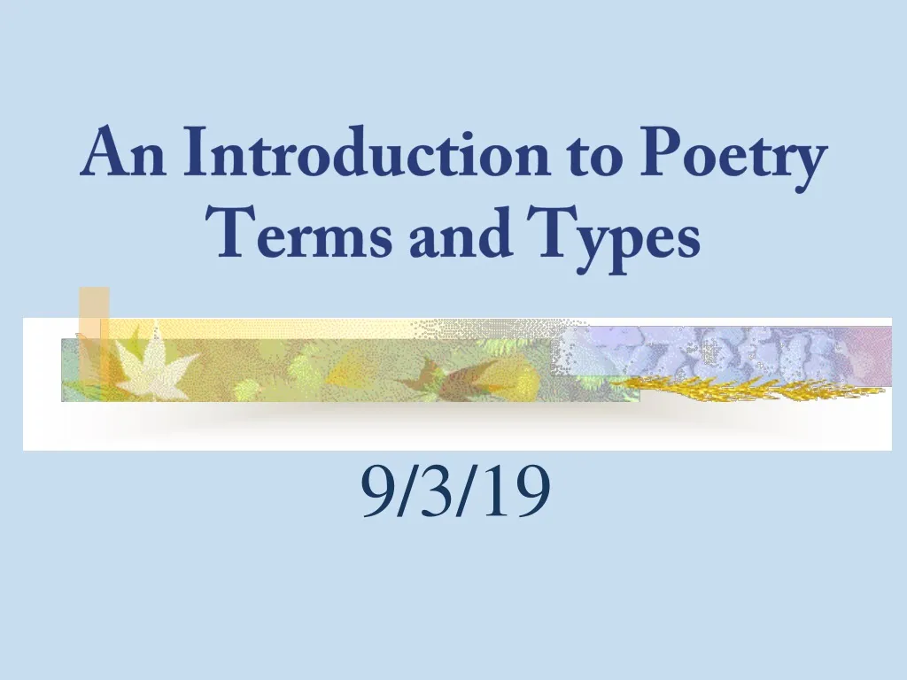 an introduction to poetry terms and types