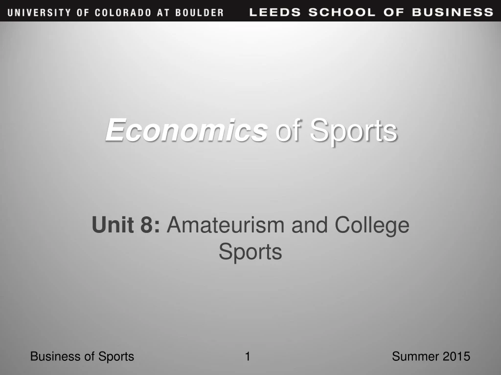 economics of sports