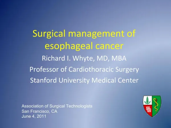 Surgical management of esophageal cancer