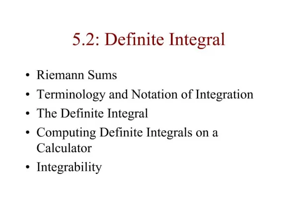 5.2: Definite Integral