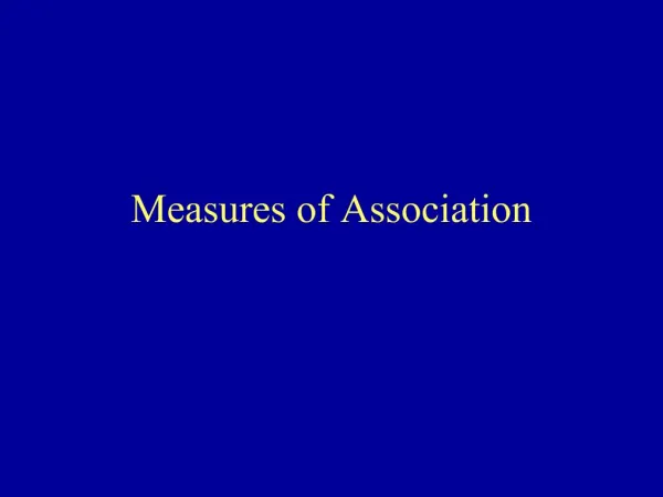 Measures of Association