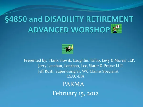 4850 and DISABILITY RETIREMENT ADVANCED WORSHOP