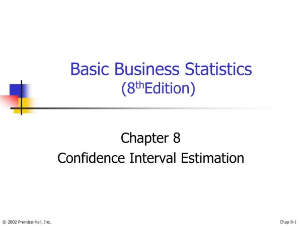 Basic Business Statistics 8th Edition