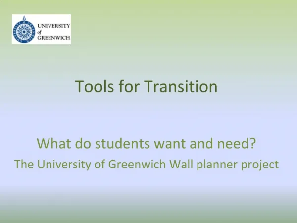 Tools for Transition