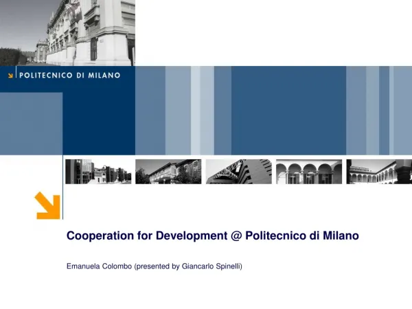 Cooperation for Development @ Politecnico di Milano