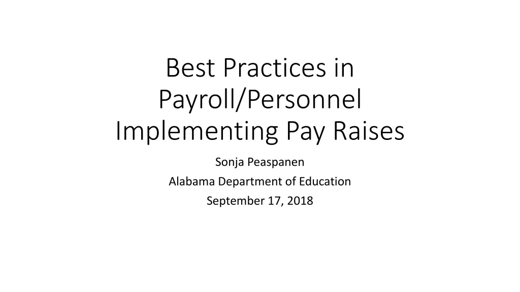 best practices in payroll personnel implementing pay raises