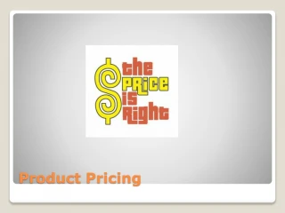 Product Pricing - slide 1