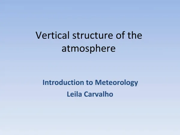Vertical structure of the atmosphere