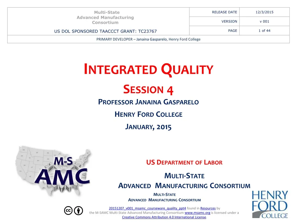 integrated quality session 4 professor janaina