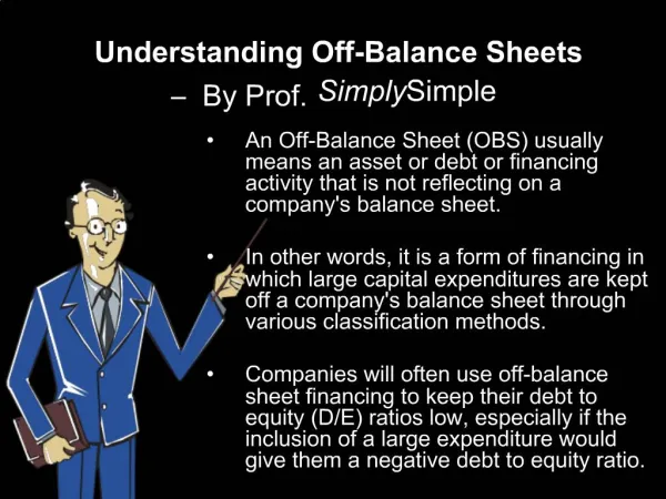 Understanding Off-Balance Sheets By Prof. Simply Simple