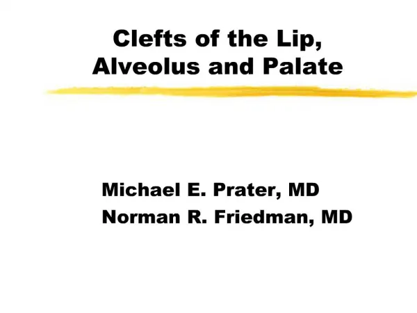Clefts of the Lip, Alveolus and Palate