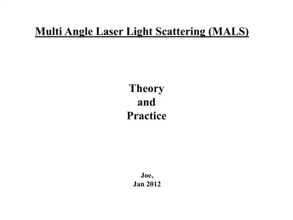 Multi Angle Laser Light Scattering (MALS)