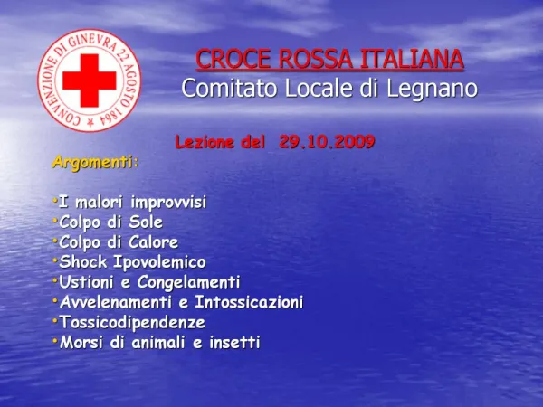 CROCE ROSSA ITALIANA Comitato Locale di Legnano