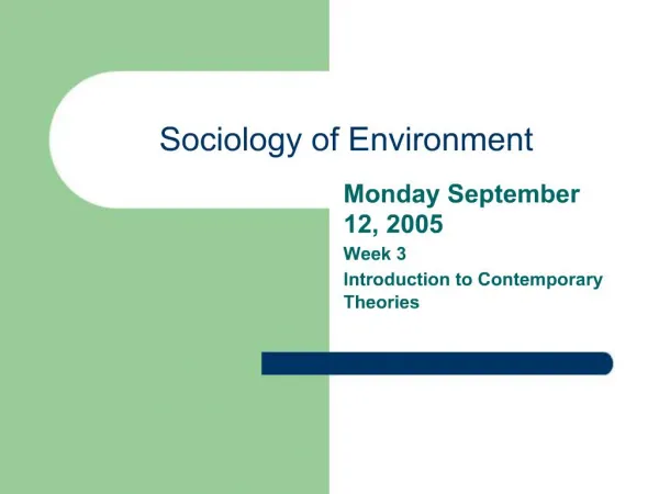 Sociology of Environment