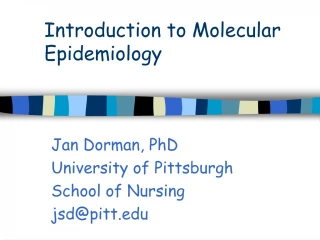 Introduction to Molecular Epidemiology - slide 1