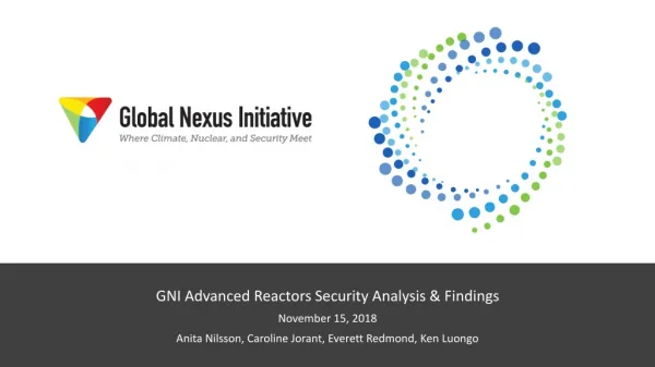 GNI Advanced Reactors Security Analysis &amp; Findings November 15, 2018