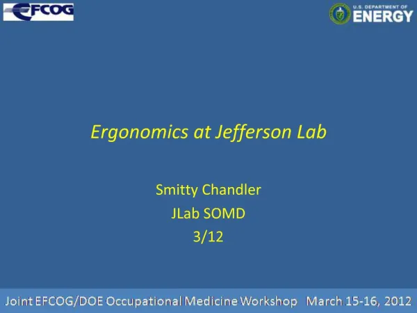 Ergonomics at Jefferson Lab