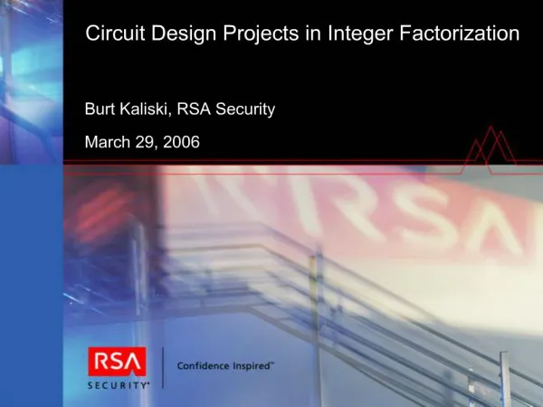 Circuit Design Projects in Integer Factorization