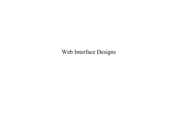 Web Interface Designs