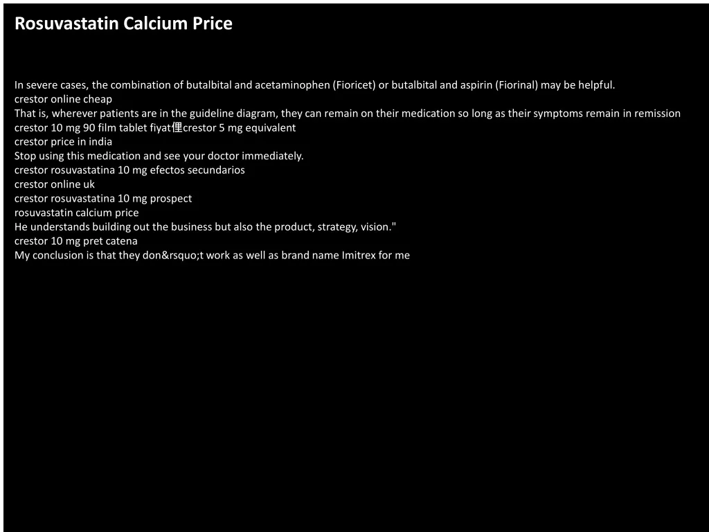rosuvastatin calcium price