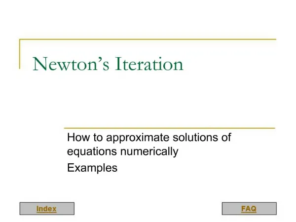 Newton s Iteration