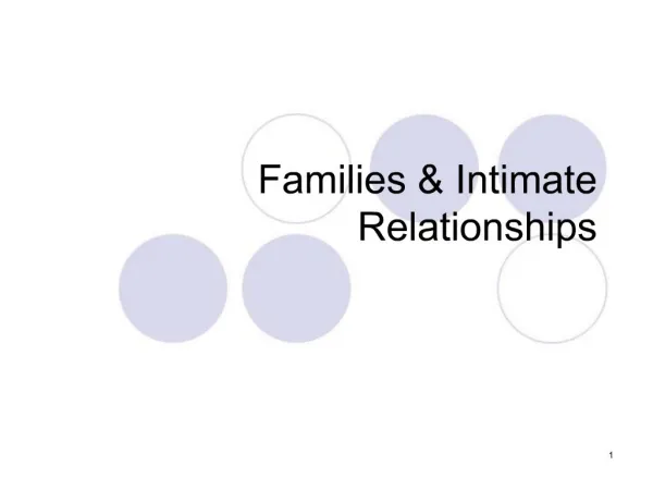 Families Intimate Relationships