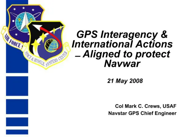 GPS Interagency International Actions Aligned to protect Navwar