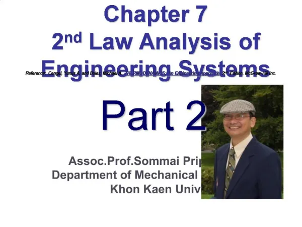 Chapter 7 2nd Law Analysis of Engineering Systems