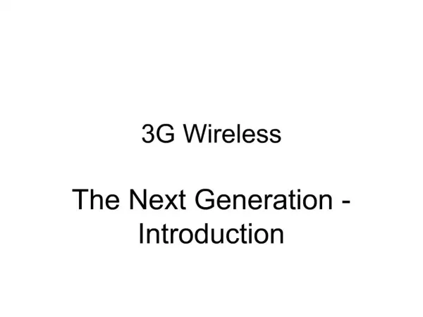 3G Wireless