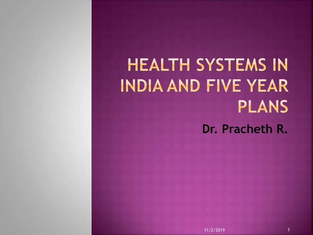 health systems in india and five year plans