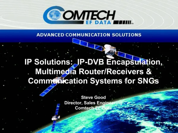 IP Solutions: IP-DVB Encapsulation, Multimedia Router