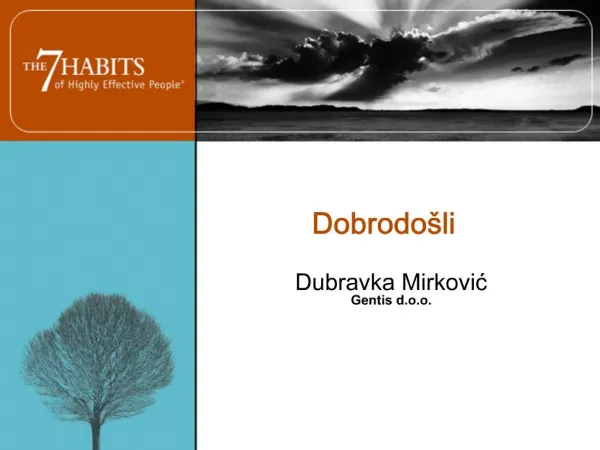 Dobrodo li Dubravka Mirkovic Gentis d.o.o.