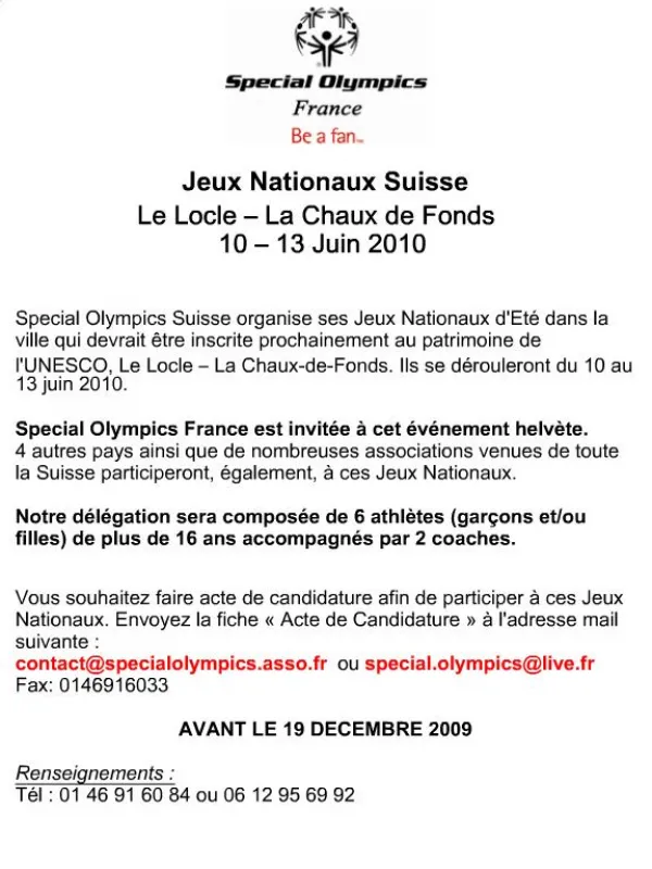 Jeux Nationaux Suisse Le Locle La Chaux de Fonds 10 13 Juin 2010