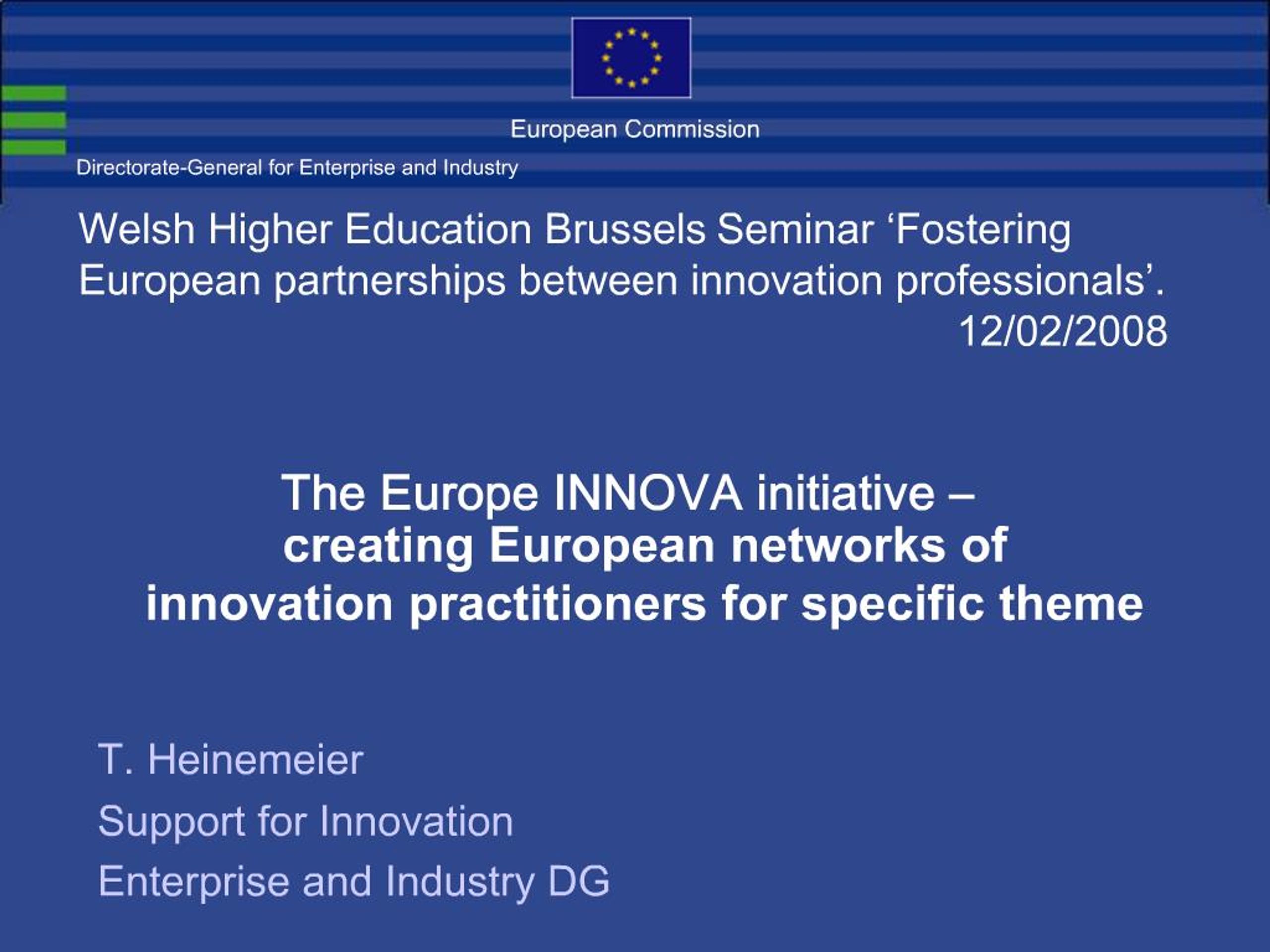 PPT - The Europe INNOVA initiative creating European networks of ...