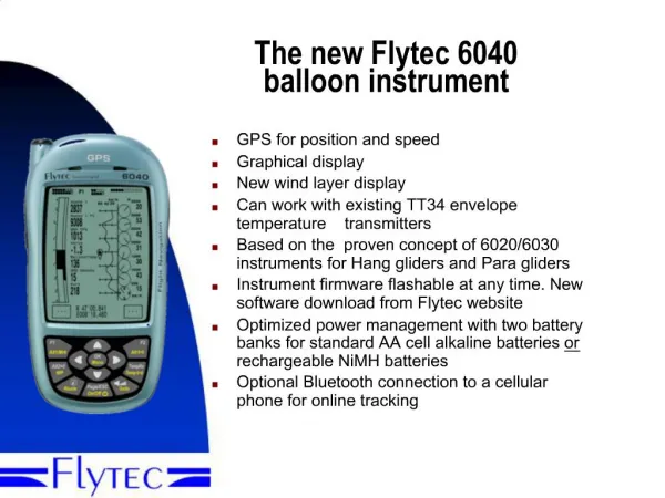 The new Flytec 6040 balloon instrument