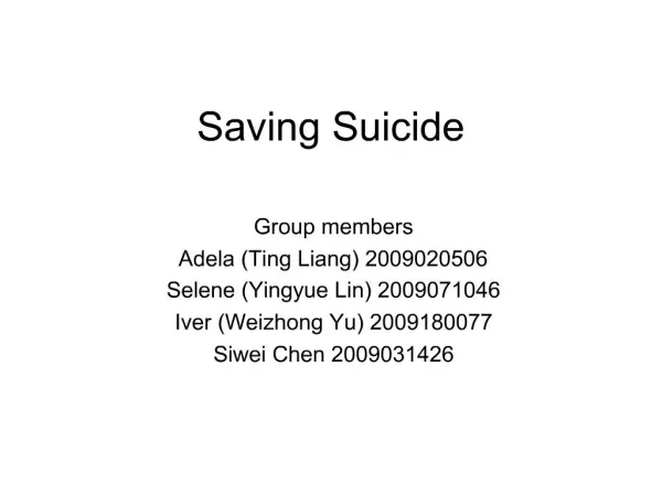 Saving Suicide