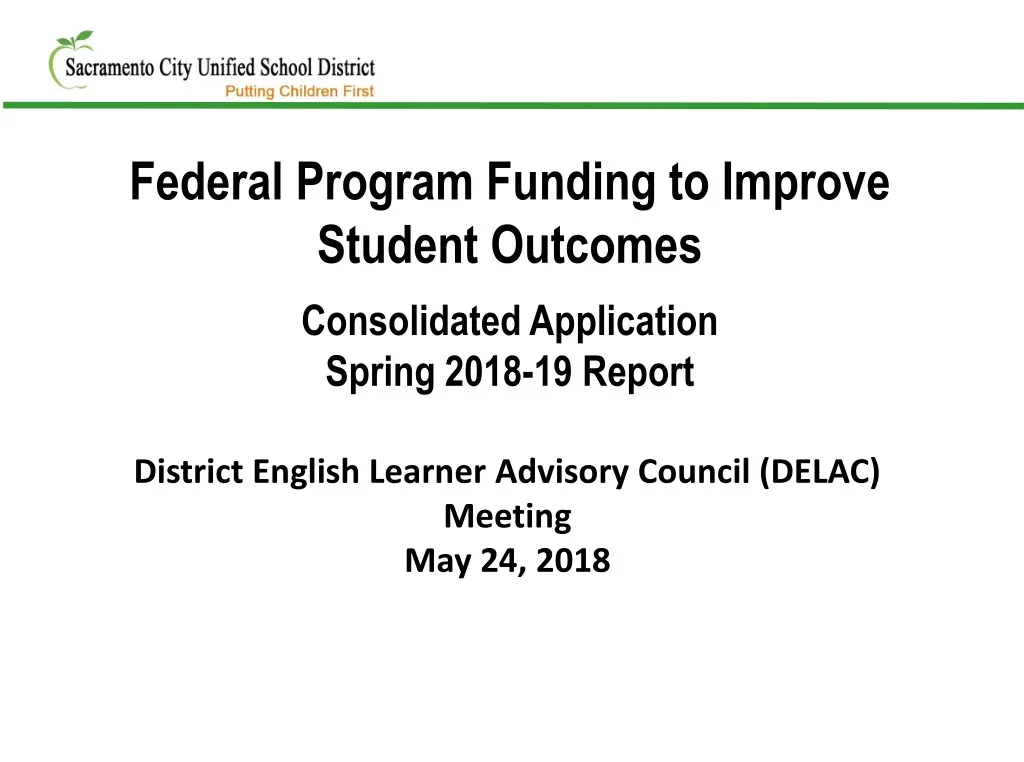 federal program funding to improve student