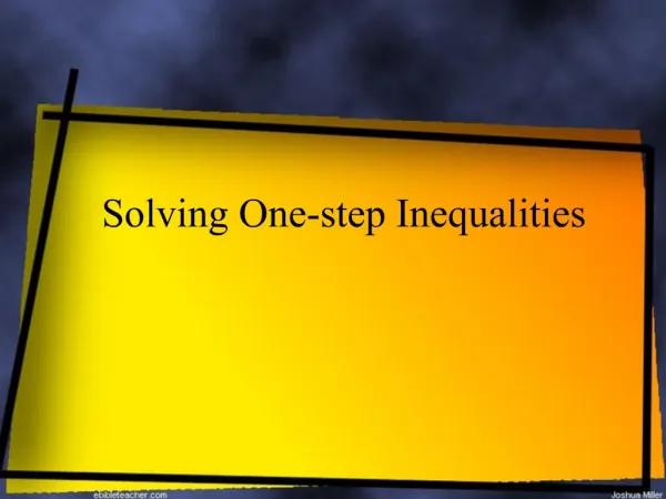 Solving One-step Inequalities