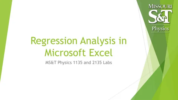 Regression Analysis in Microsoft Excel